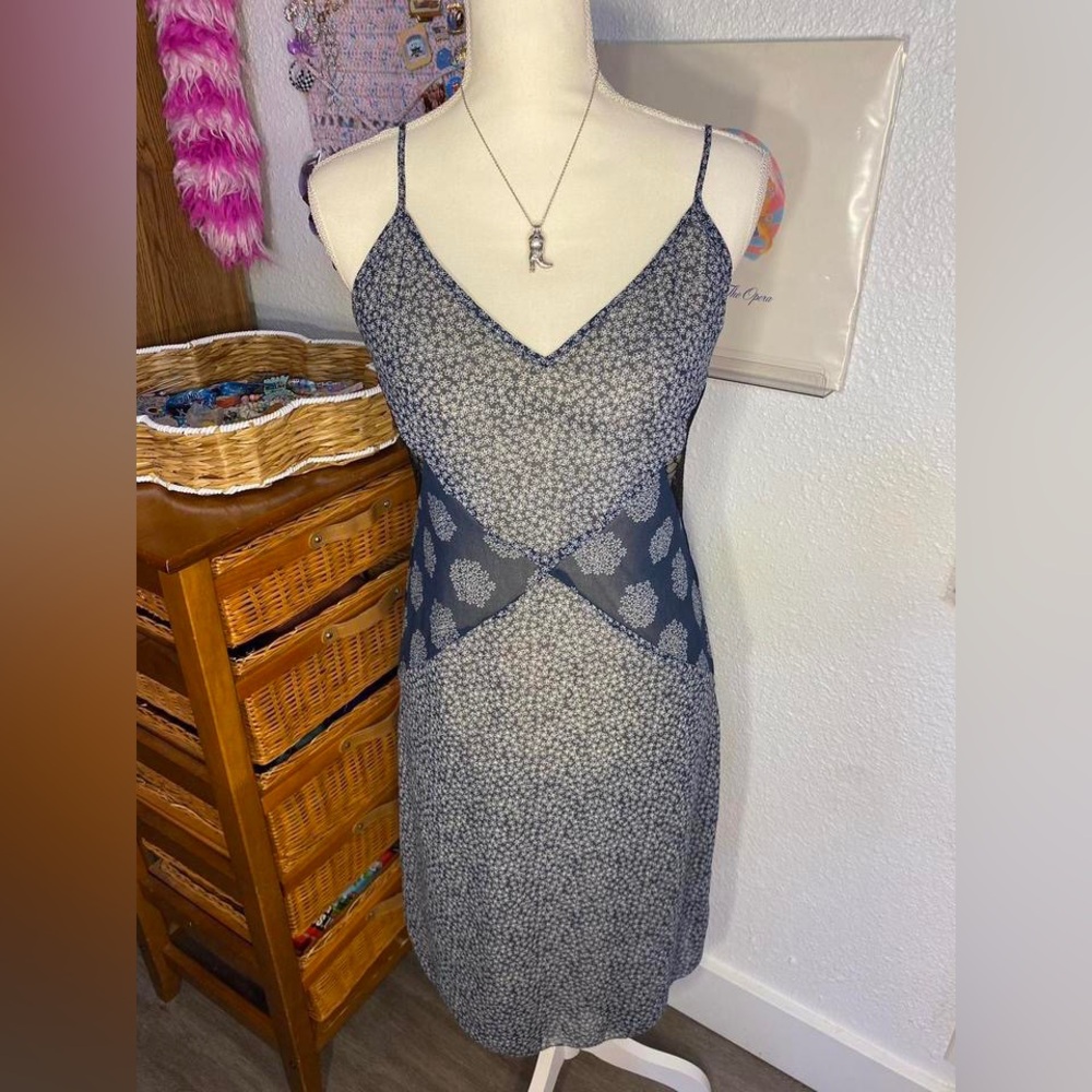 Elegant Blue Avec Les Filles Floral Slip Dress